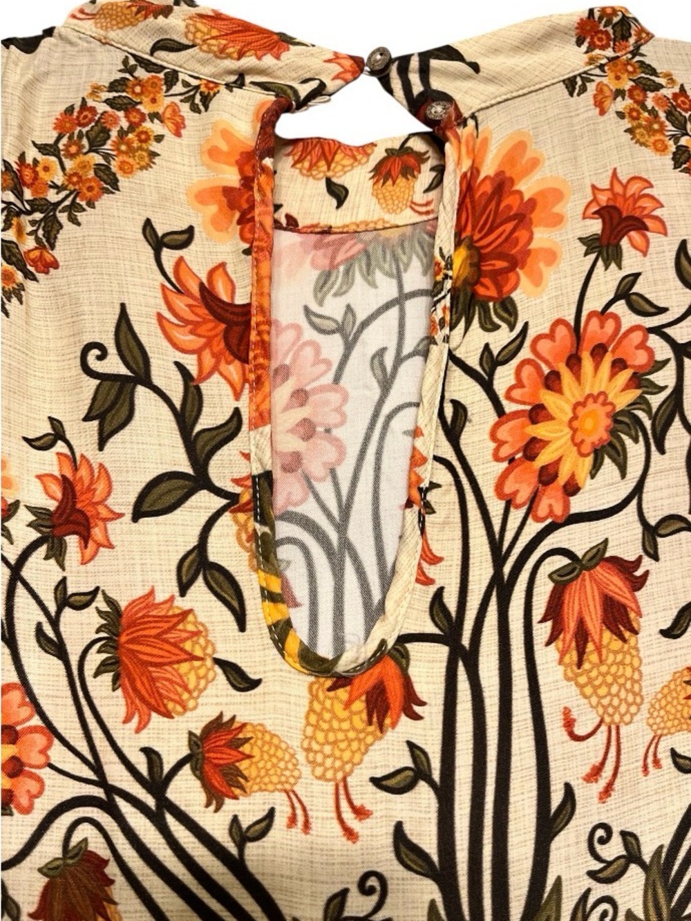 FARM RIO x Anthropologie White Floral Folkloric Halter Maxi Dress Size:Large - Picture 9 of 11